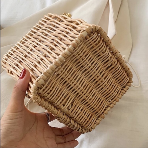 NEW 2-Way Small Rattan Drawstring Bag - Picture 5 of 6